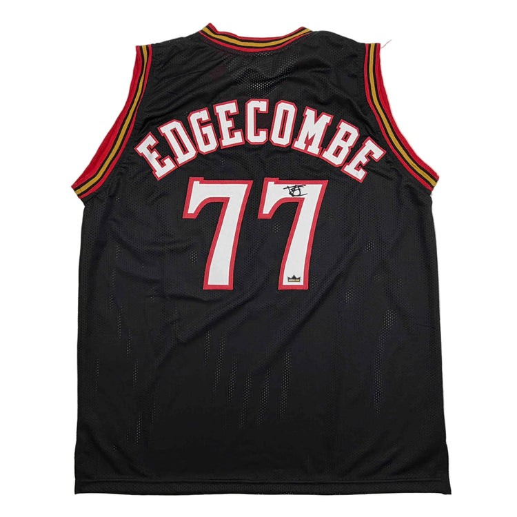 Facsimile Autographed V.J. VJ Edgecombe Philadelphia Retro Black Reprint Laser Auto Basketball Jersey Size Men's XL