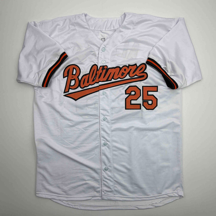 Facsimile Autographed Pete Alonso Baltimore White Reprint Laser Auto Baseball Jersey Size Men's XL