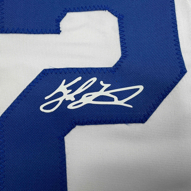 Facsimile Autographed Kyle Tucker Los Angeles LA White Reprint Laser Auto Baseball Jersey Size Men's XL