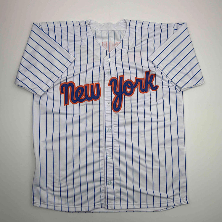 Facsimile Autographed Marcus Semien New York Pinstripe Reprint Laser Auto Baseball Jersey Size Men's XL