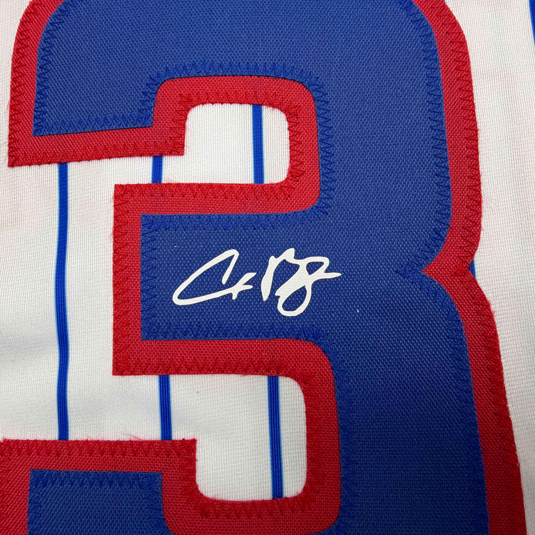 Facsimile Autographed Alex Bregman Chicago Pinstripe Reprint Laser Auto Baseball Jersey Size Men's XL