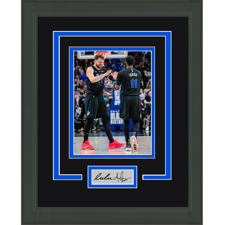 Framed Luka Doncic Kyrie Irving Dual Facsimile Laser Engraved Signature Auto Dallas Mavericks 11x14 Basketball Photo