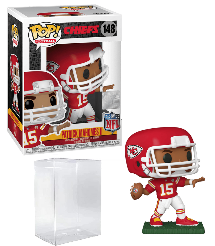 Patrick Mahomes II #148 Funko POP! Football Kansas City Chiefs Figurine Bundle with HOFSM Protector Case