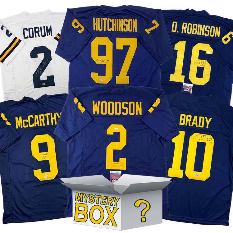 Autographed/Signed University of Michigan College Football Jersey Mystery Box with PSA JSA or Beckett COA