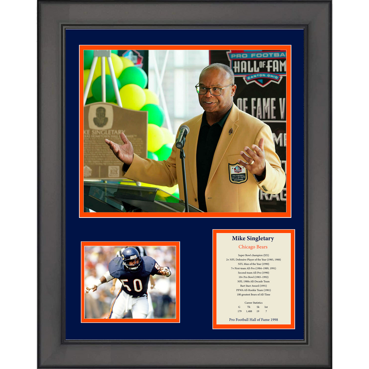 Framed Mike Singletary Hall of Fame Chicago Bears Football 11"x14" Three Photo Collage