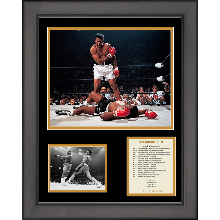 Framed Muhammad Ali Hall of Fame Boxing 11"x14" Three Photo Collage