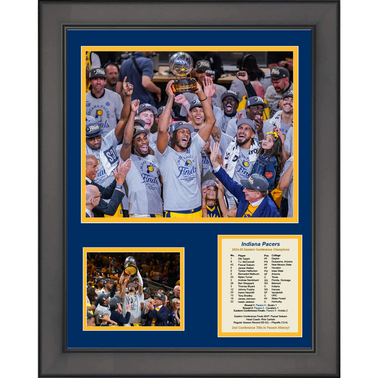 Framed Indiana Pacers 2024-2025 Eastern Conference Finals Champions 11"x14" Three Photo Collage