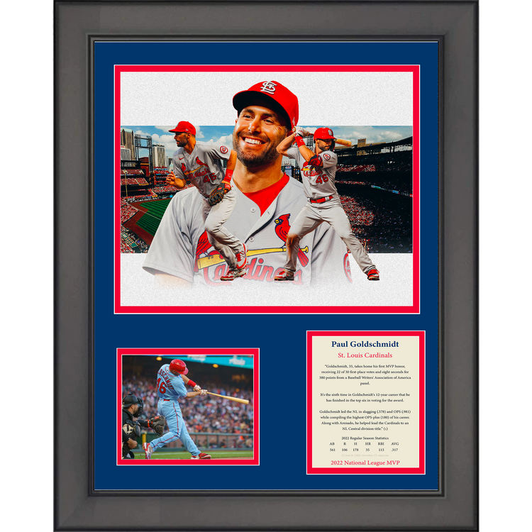 Framed Paul Goldschmidt NL MVP 2022 St. Louis Cardinals Baseball 11"x14" Three Photo Collage
