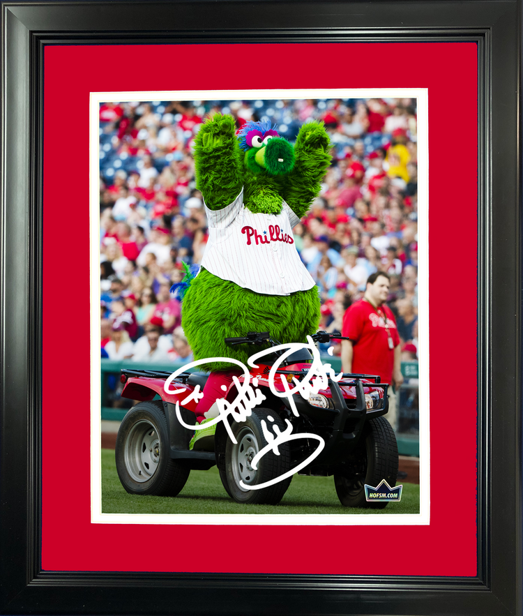 Framed Phillie Phanatic Philadelphia Phillies Mascot Facsimile Laser Engraved Signature Auto 11"x14"Baseball Photo HOFSM Holo