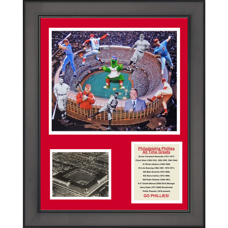 Framed Philadelphia Phillies All-Time Greats Legends 11"x14"Baseball Three Photo Collage