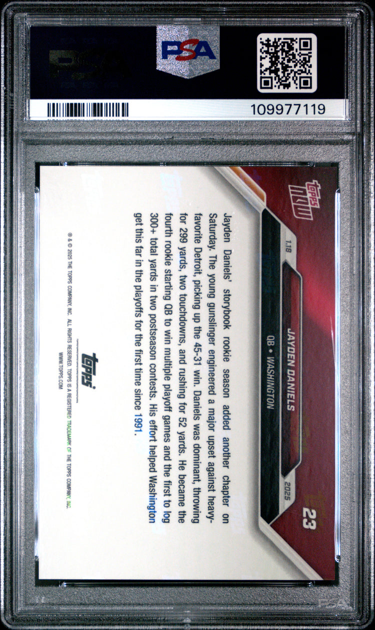 Graded 2024 Topps Now Jayden Daniels #23 Rookie RC Football Card PSA 10 Gem Mint