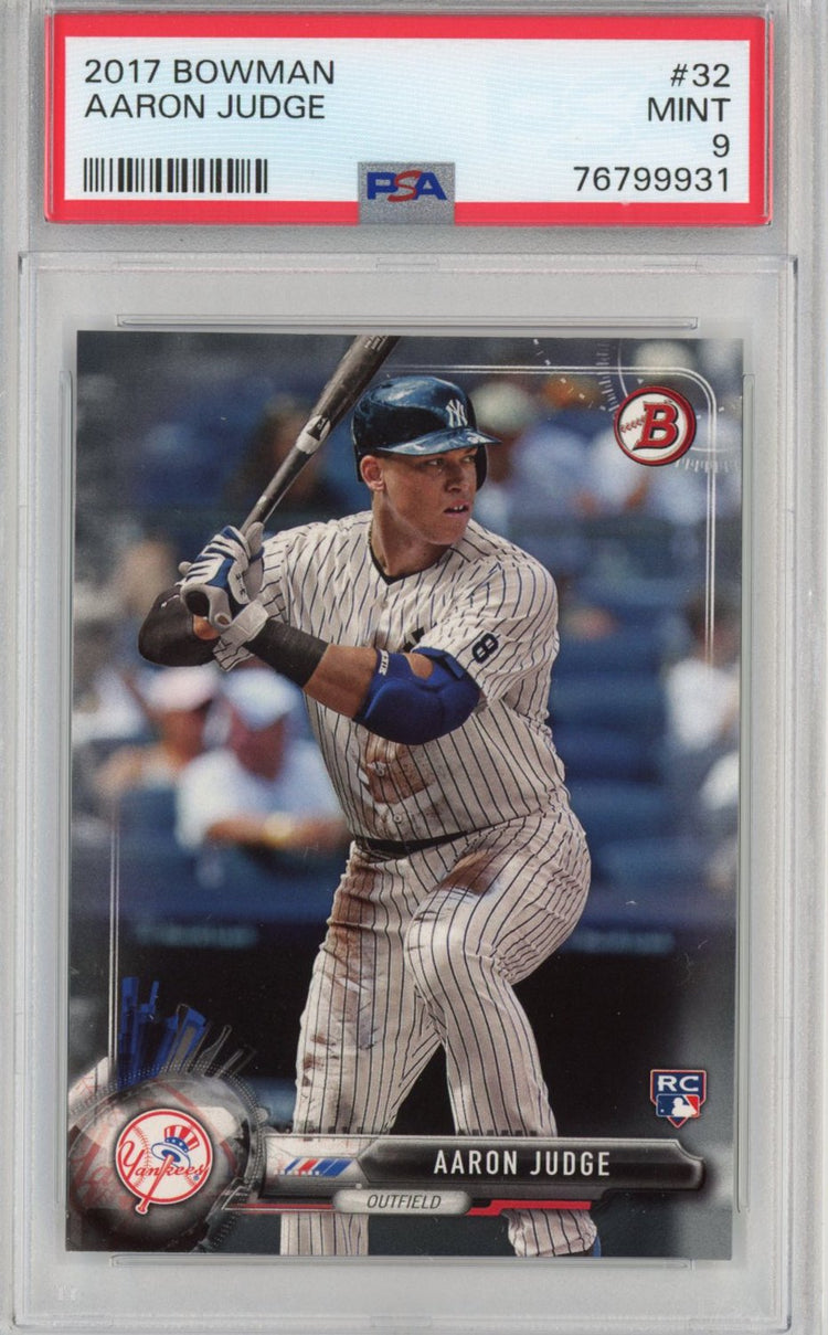 Graded 2017 Bowman Aaron Judge #32 Rookie Debut RC Baseball Card PSA 9 Mint