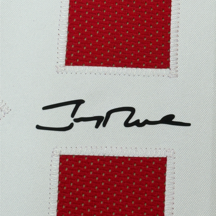 Framed Facsimile Autographed Jerry Rice 35x39 San Francisco Red Reprint Laser Auto Football Jersey