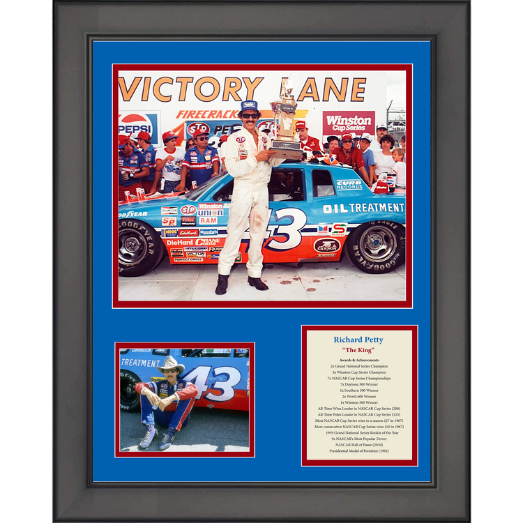 Framed Richard Petty Hall of Fame 11"x14"Three Photo Collage