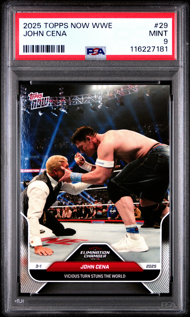 Graded 2025 Topps Now WWE John Cena #29 Wrestling Card PSA 9 Mint