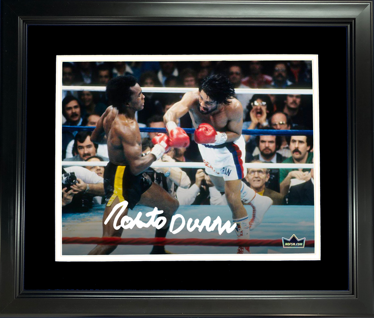 Framed Roberto Duran Facsimile Laser Engraved Signature Auto 11"x14"Boxing Photo HOFSM Holo
