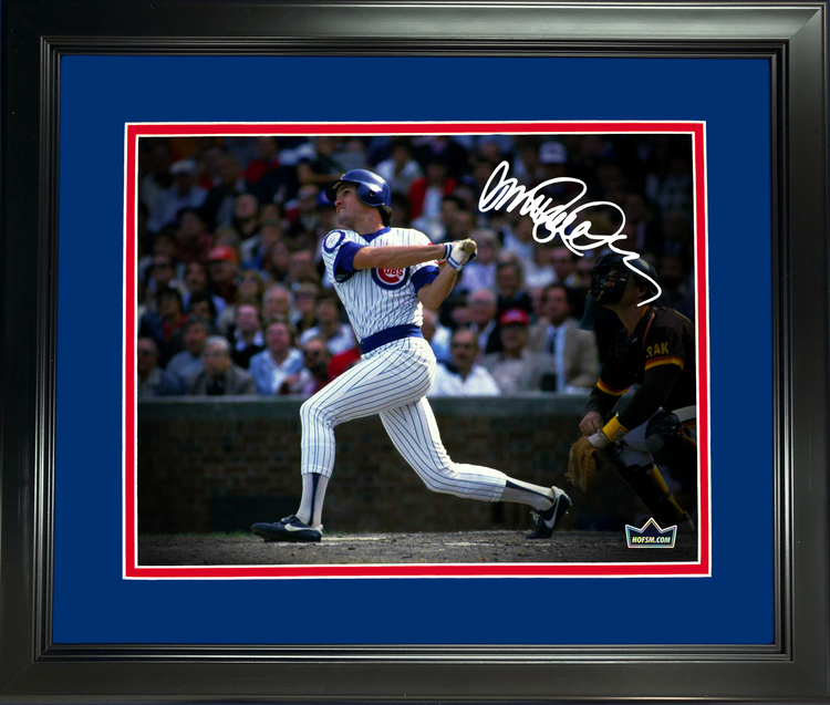 Framed Ryne Sandberg Facsimile Laser Engraved Signature Auto Chicago Cubs 11"x14"Baseball Photo HOFSM Holo