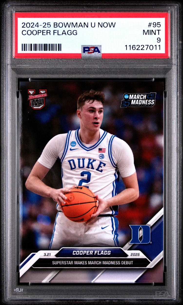 Graded 2024 Topps Bowman U Now Cooper Flagg #95 Rookie RC Basketball Card PSA 9 Mint