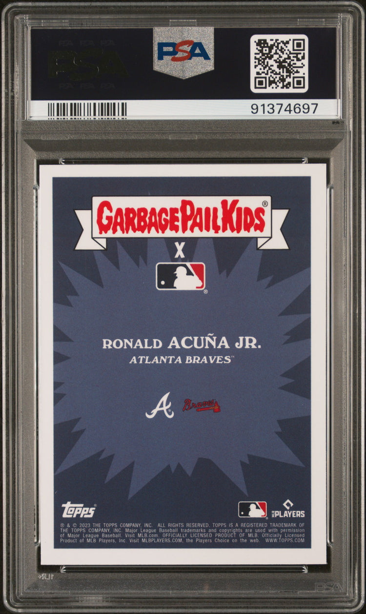 Graded 2023 Topps Garbage Pail Kids Ronald Acuna Jr. #9A Razzle Dazzle Ronald Baseball Card PSA 10 Gem Mint