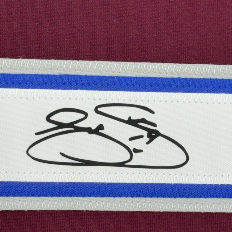 Framed Facsimile Autographed Joe Sakic 35x39 Colorado Maroon Reprint Laser Auto Hockey Jersey