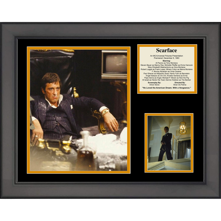 Framed Scarface Al Pacino Movie 11"x14"Three Photo Collage
