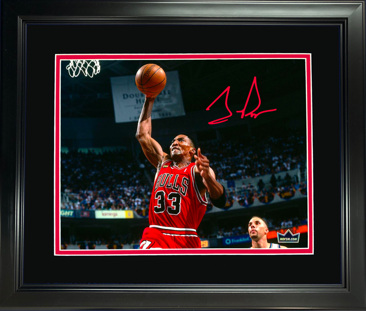 Framed Scottie Pippen Facsimile Laser Engraved Signature Auto 11"x14"Basketball Photo HOFSM Holo