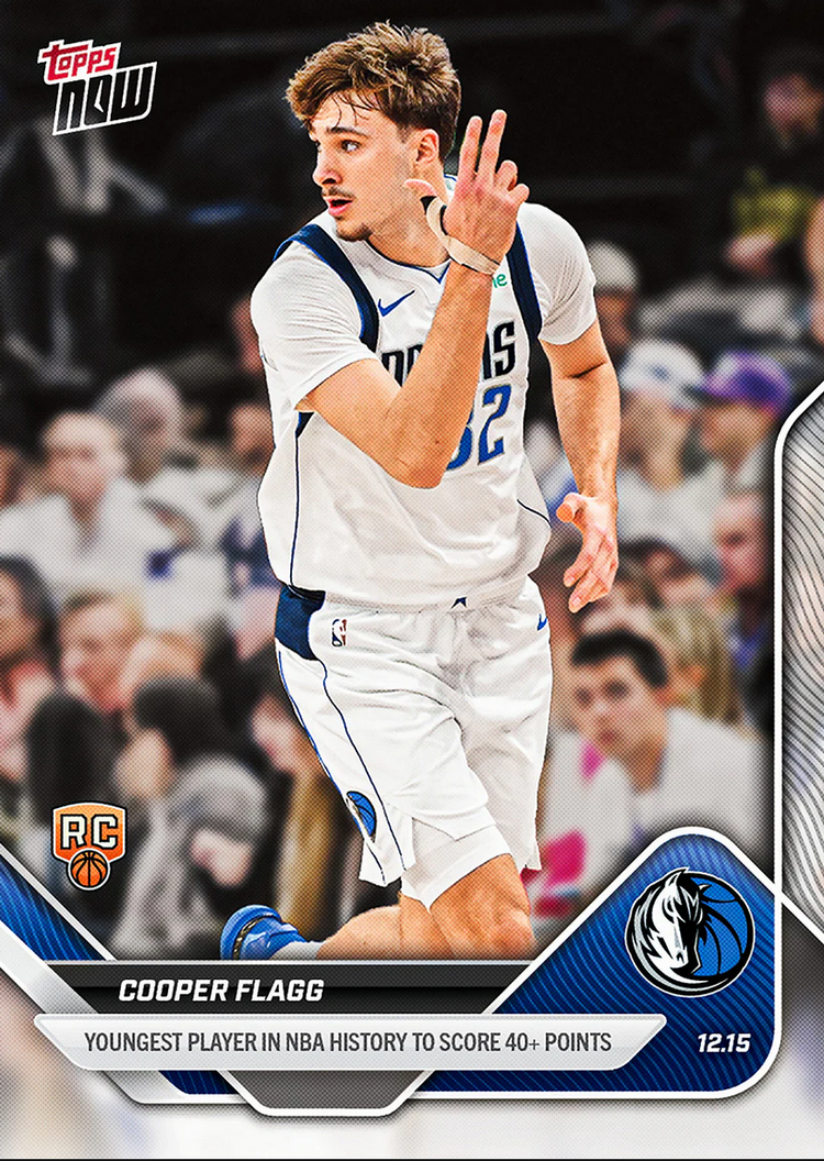 2025 Topps Now Cooper Flagg #86SP Dallas Mavericks Rookie RC Basketball Card