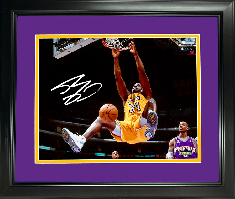 Framed Shaquille O'Neal Facsimile Laser Engraved Signature Auto 11"x14"Basketball Photo HOFSM Holo
