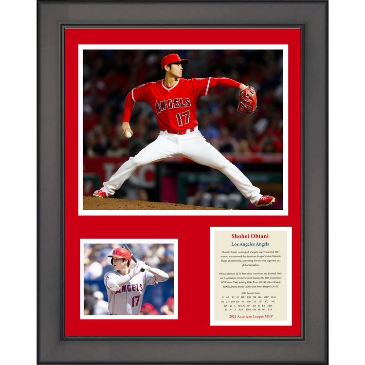 Framed Shohei Ohtani 2021 AL MVP Los Angeles Angels Baseball 11"x14"Three Photo Collage