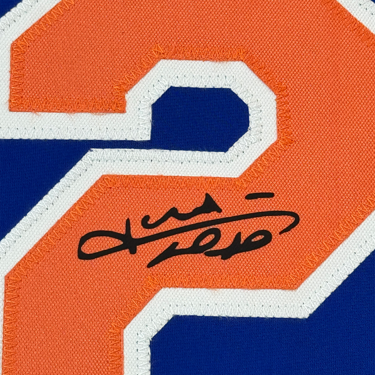 Framed Facsimile Autographed Juan Soto 35x39 New York Blue Reprint Laser Auto Baseball Jersey
