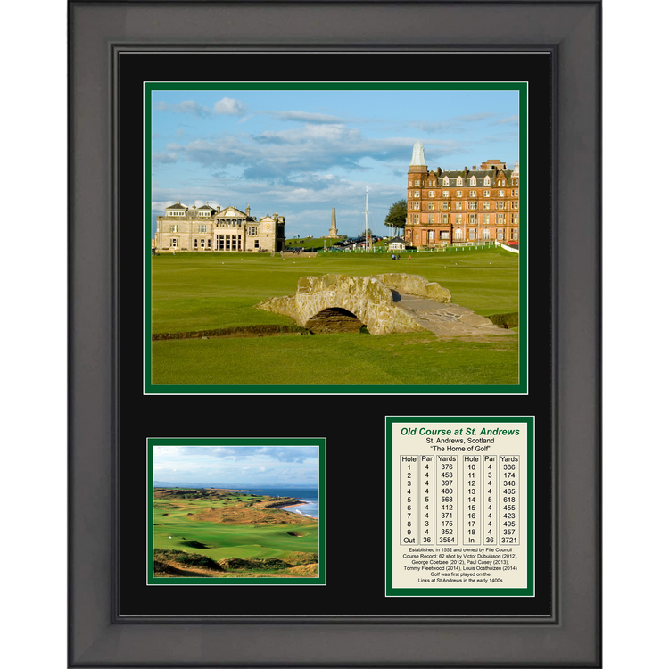 Framed Old Course at St. Andrews The Home of Golf LIV PGA Golf 11"x14" Three Photo Collage