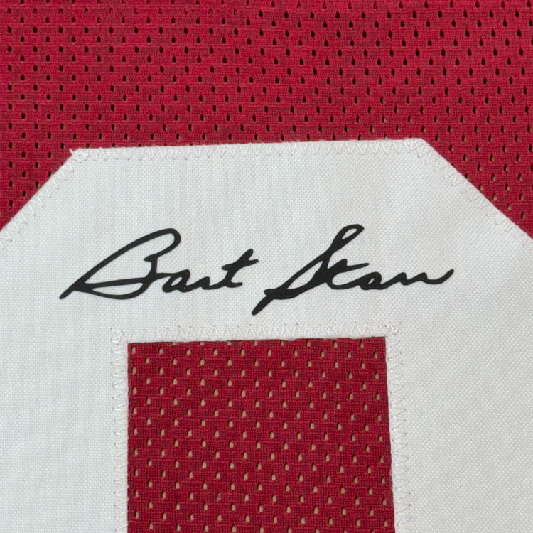 Framed Facsimile Autographed Bart Starr 35x39 Alabama Red Reprint Laser Auto College Football Jersey Size Men's XL