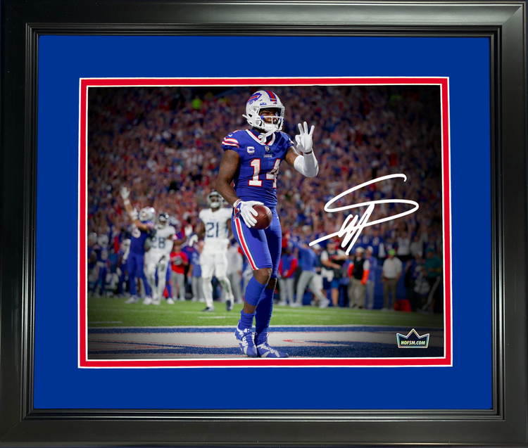 Framed Stefon Diggs Buffalo Bills Facsimile Laser Engraved Signature Auto 11"x14"Football Photo HOFSM Holo