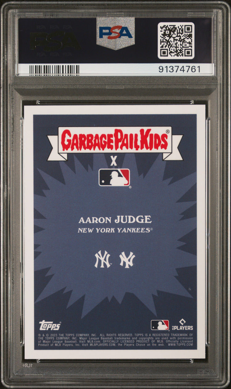 Graded 2023 Topps Garbage Pail Kids Aaron Judge #10A Avenging Aaron Baseball Card PSA 10 Gem Mint