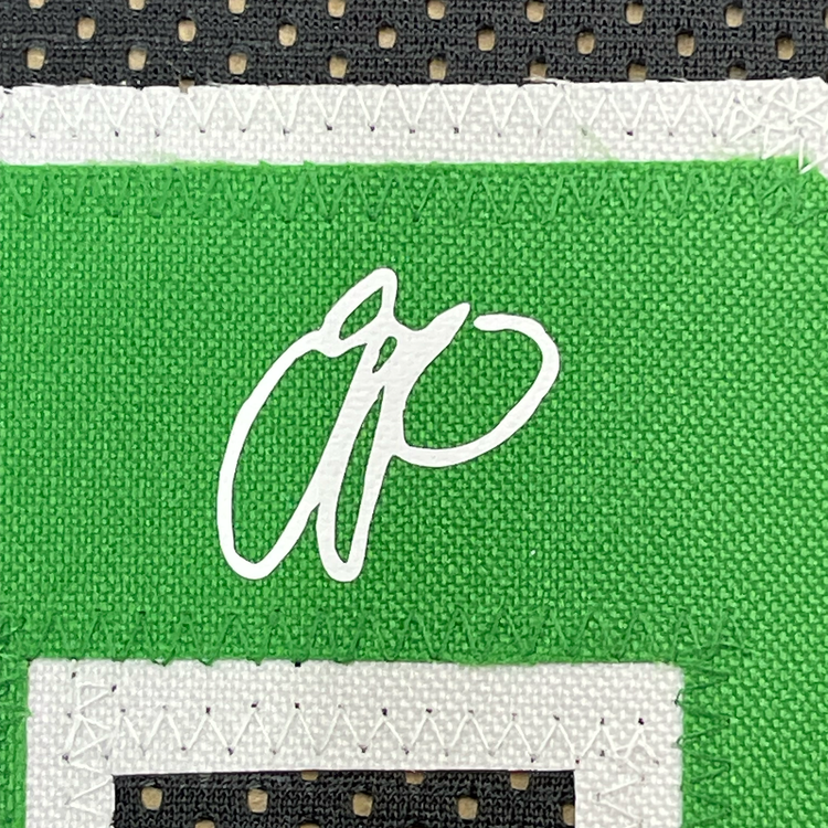 Framed Facsimile Autographed Jayson Tatum 35x39 Boston Black Reprint Laser Auto Basketball Jersey
