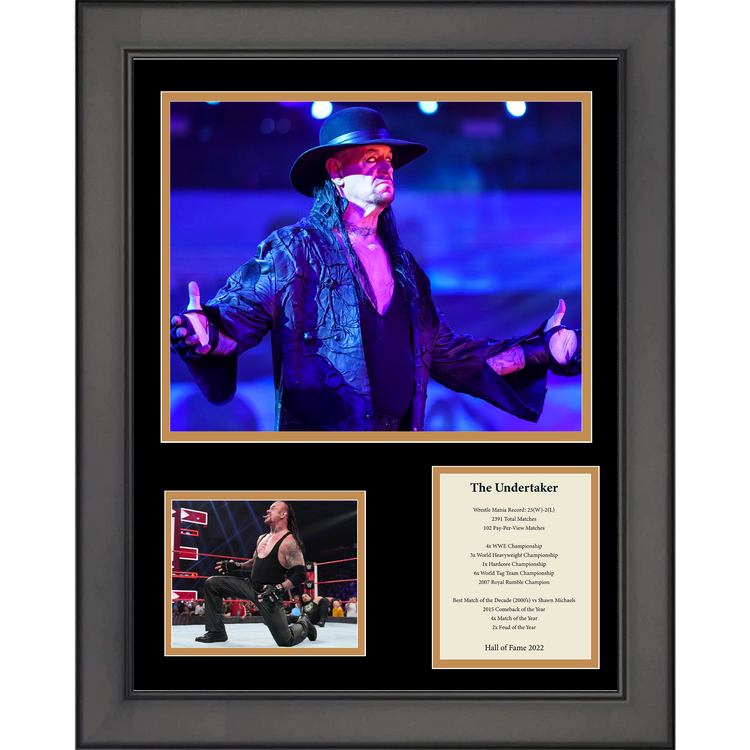 Framed The Undertaker Hall of Fame 11"x14" Wrestling Three Photo Collage