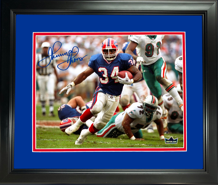 Framed Thurman Thomas Buffalo Bills Facsimile Laser Engraved Signature Auto 11"x14" Football Photo HOFSM Holo
