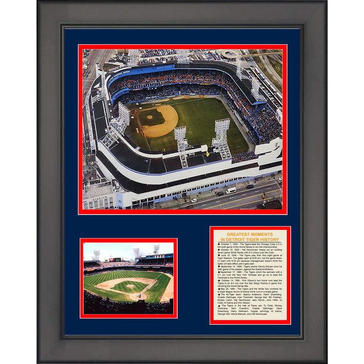 Framed Detroit Tigers Stadium Ballpark 11"x14" Baseball Three Photo Collage