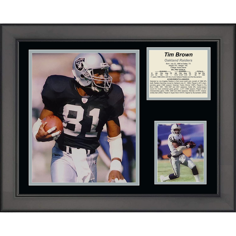 Framed Tim Brown Oakland Las Vegas Raiders 11"x14" Football Three Photo Collage