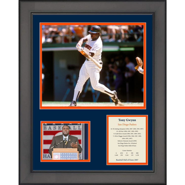 Framed Tony Gwynn Hall of Fame San Diego Padres Baseball 11"x14" Three Photo Collage