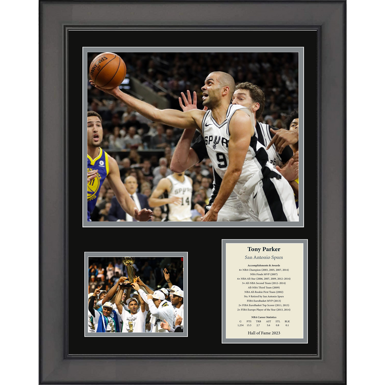 Framed Tony Parker Hall of Fame San Antonio Spurs Basketball 11"x14" Three Photo Collage