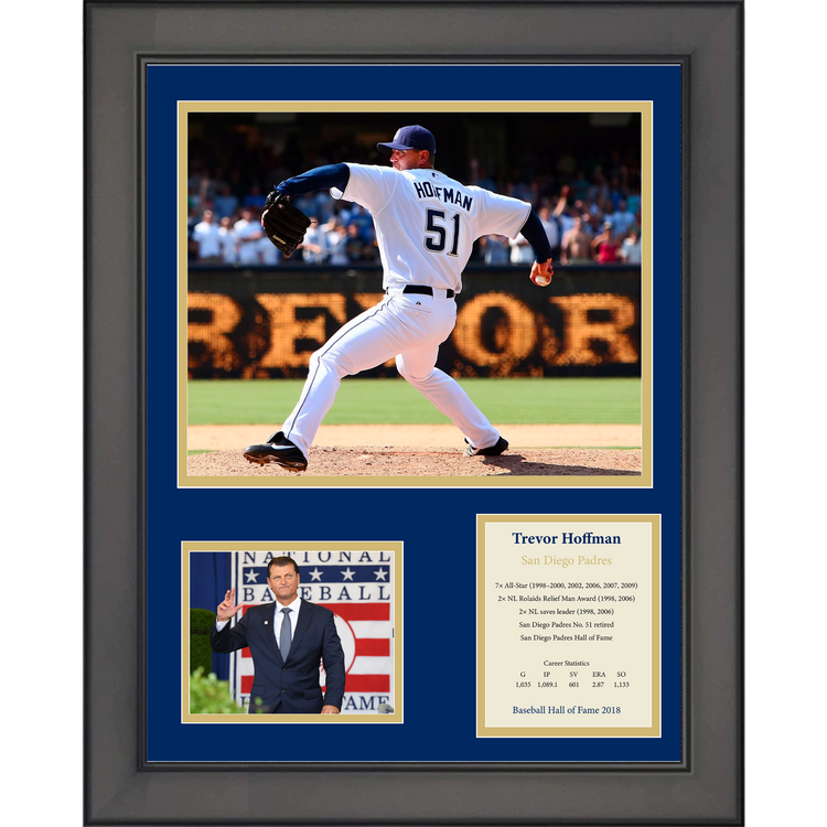 Framed Trevor Hoffman Hall of Fame San Diego Padres Baseball 11"x14" Three Photo Collage