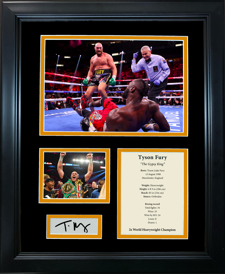 Framed Tyson Fury Facsimile Laser Engraved Signature Auto Boxing 11"x14" Photo Sig Collage