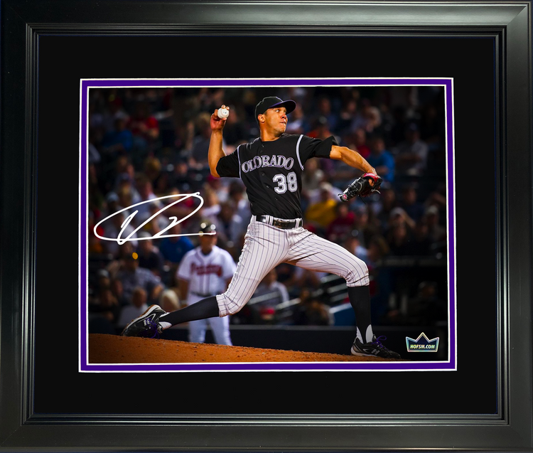 Framed Ubaldo Jimenez Colorado Rockies Facsimile Laser Engraved Signature Auto 11"x14" Baseball Photo HOFSM Holo