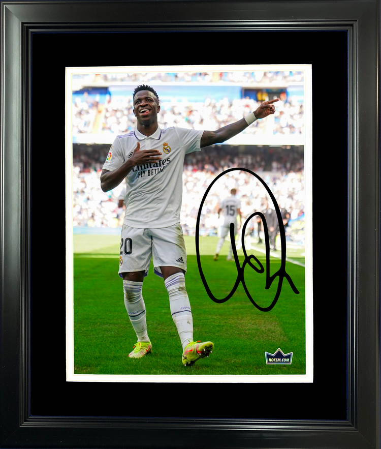 Framed Vini Vinicius Jr Facsimile Laser Engraved Signature Auto 11"x14" Soccer Photo HOFSM Holo