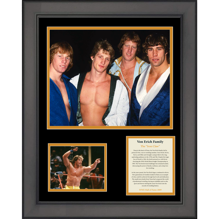Framed The Von Erich Family Iron Claw WWE Hall of Fame 11"x14" Wrestling Three Photo Collage