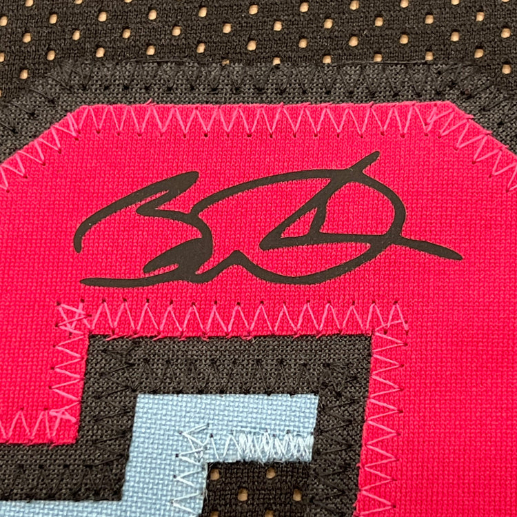 Framed Facsimile Autographed Dwyane Wade 35x39 Miami Black Vice City Reprint Laser Auto Basketball Jersey