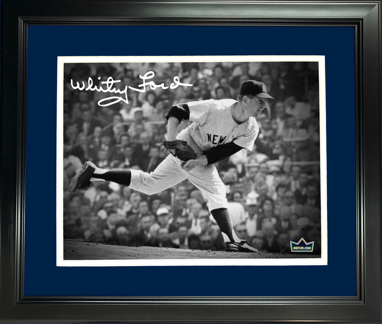 Framed Whitey Ford New York Yankees Facsimile Laser Engraved Signature Auto 11"x14" Baseball Photo HOFSM Holo
