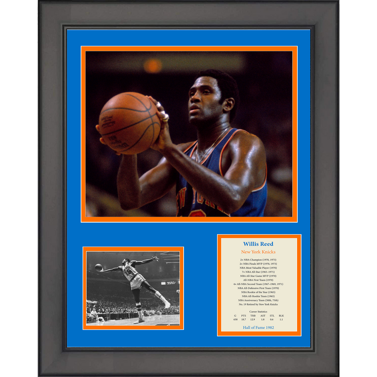 Framed Willis Reed Hall of Fame New York Knicks Basketball 11"x14" Three Photo Collage
