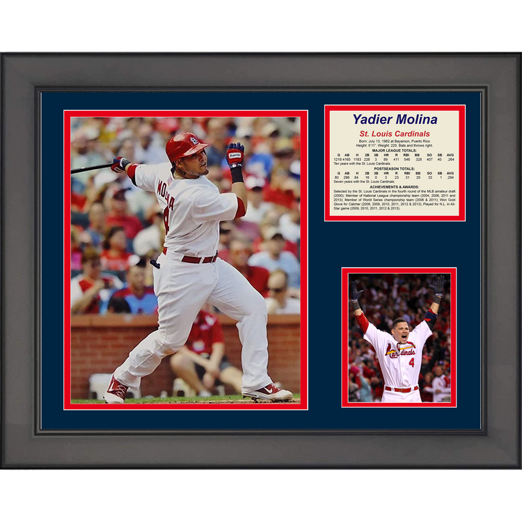 Framed Yadier Molina St. Louis Cardinals Baseball 11"x14" Three Photo Collage #2